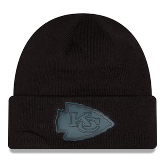 Men's New Era Black Kansas City Chiefs Chrome Cuffed Knit Hat