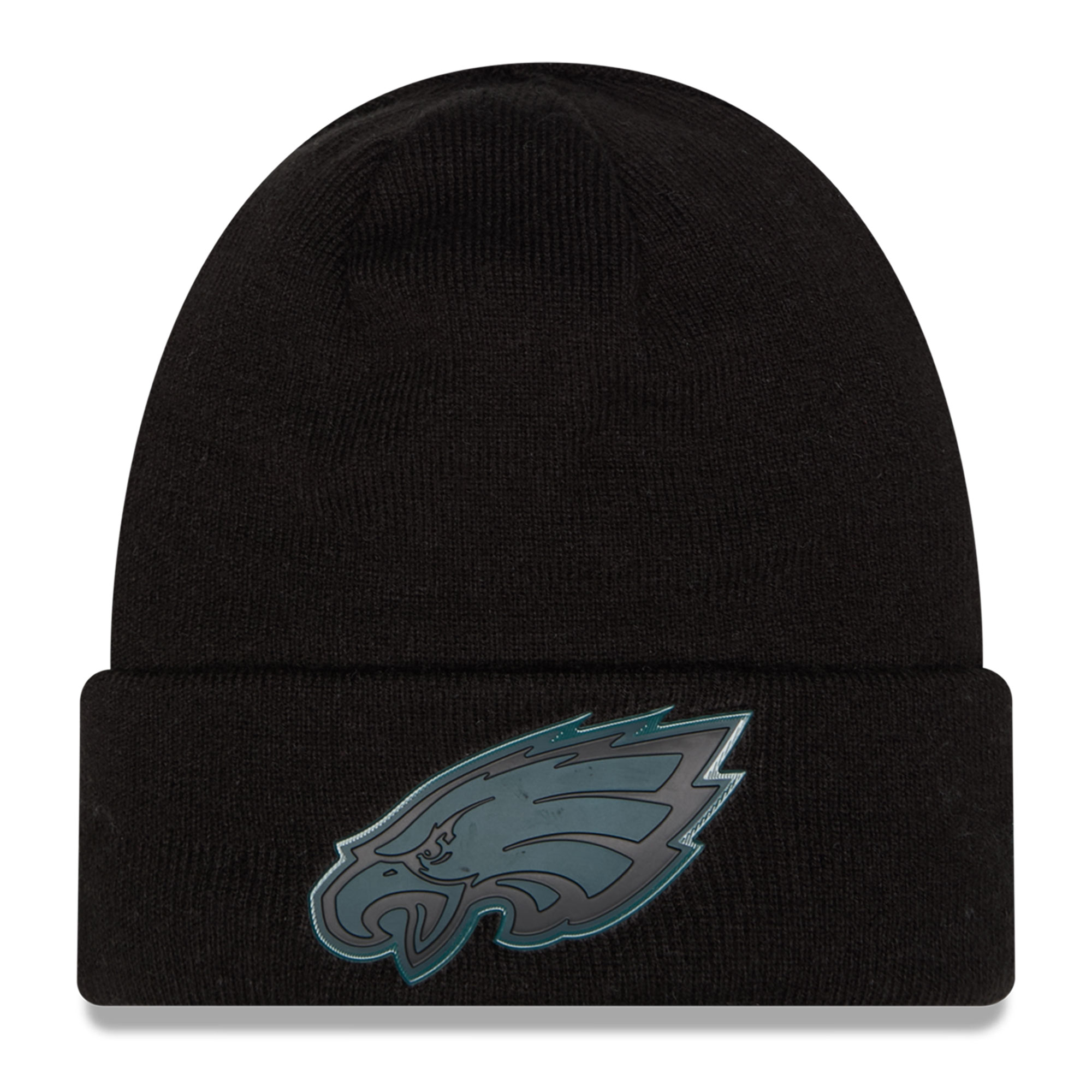 Men's New Era Black Philadelphia Eagles Chrome Cuffed Knit Hat