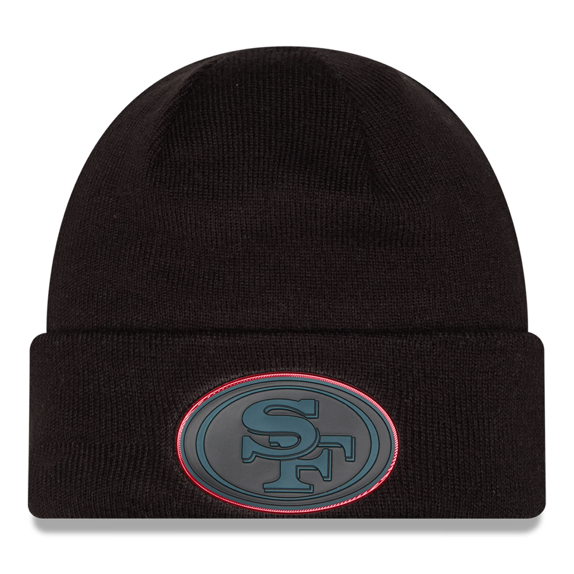 Men's New Era Black San Francisco 49ers Chrome Cuffed Knit Hat