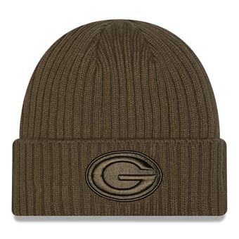 Men's New Era  Olive Green Bay Packers Color Pack Cuffed Knit Hat