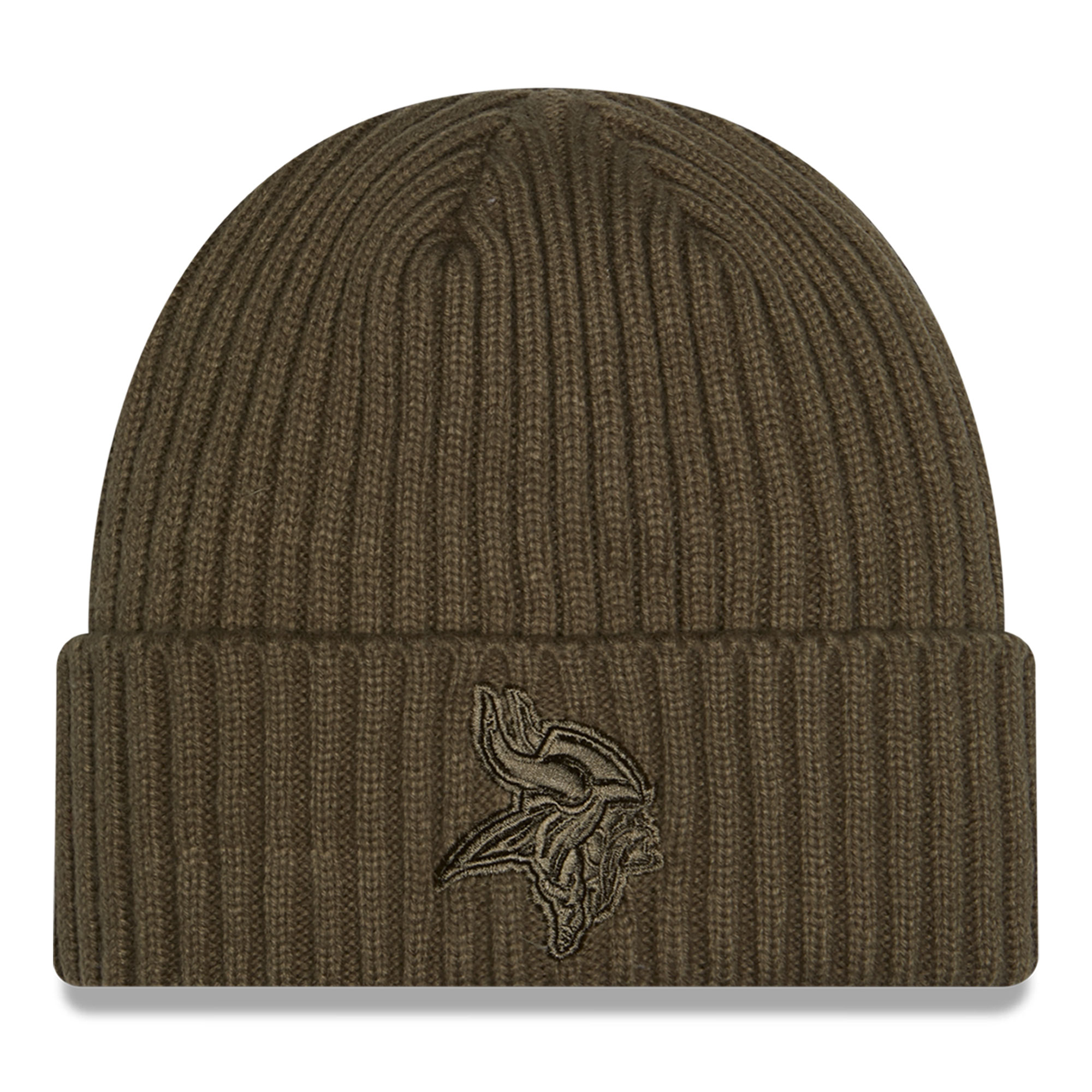 Men's New Era  Olive Minnesota Vikings Color Pack Cuffed Knit Hat