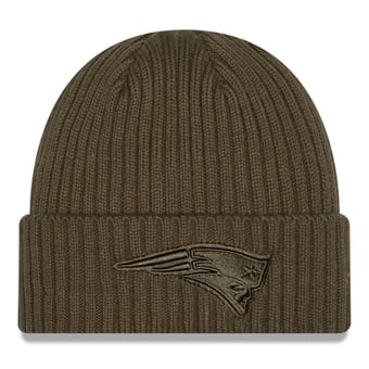 Men's New Era  Olive New England Patriots Color Pack Cuffed Knit Hat