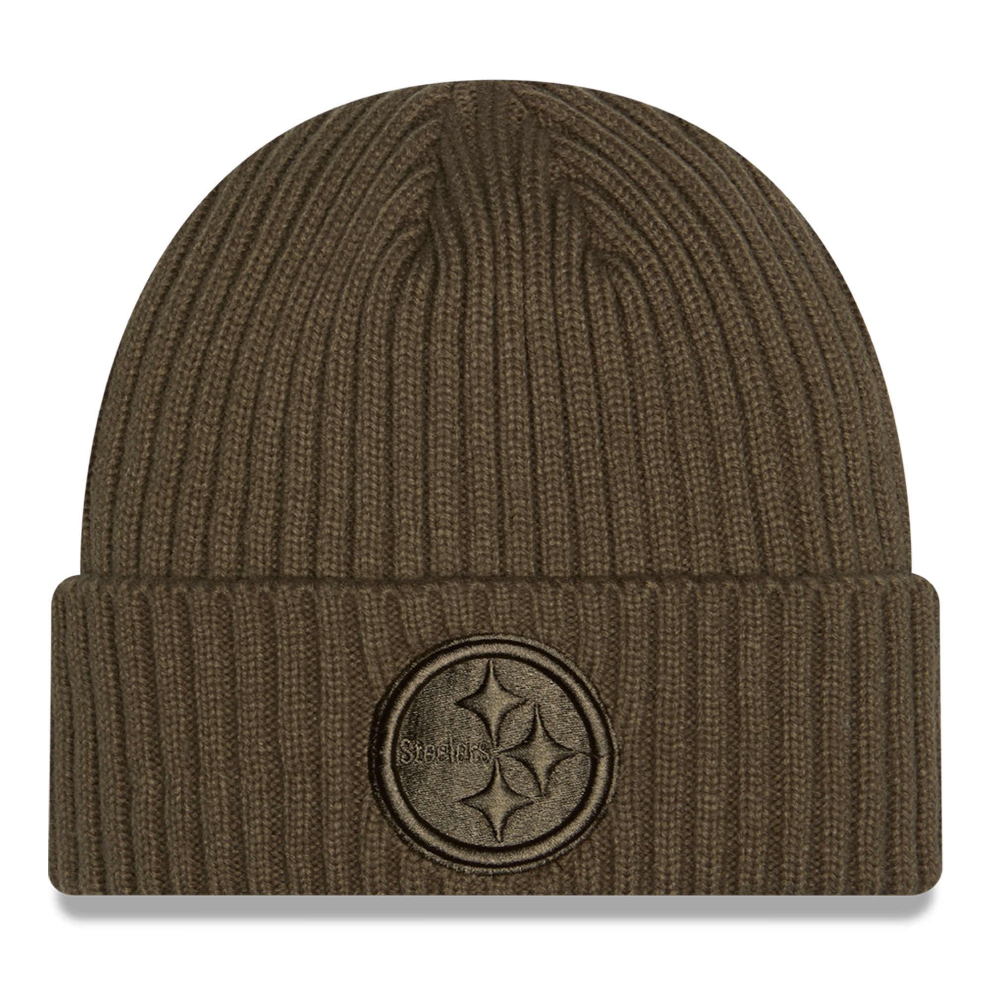 Men's New Era  Olive Pittsburgh Steelers Color Pack Cuffed Knit Hat