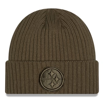 Men's New Era  Olive Pittsburgh Steelers Color Pack Cuffed Knit Hat