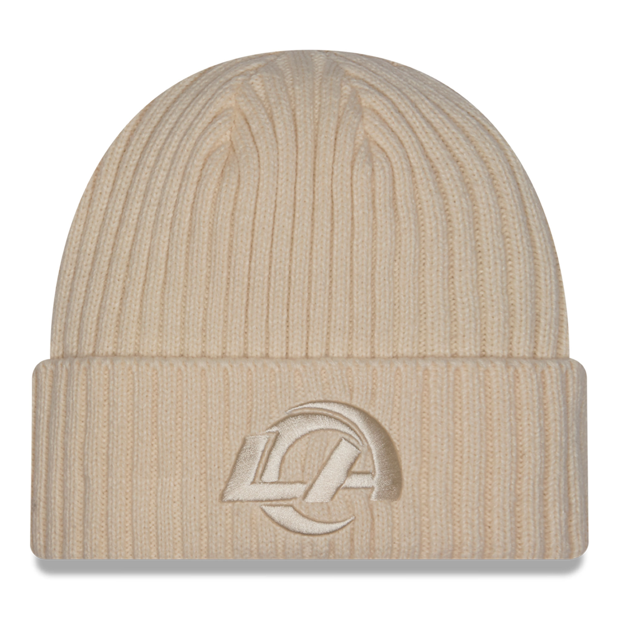 Men's New Era Cream Los Angeles Rams Color Pack Cuffed Knit Hat