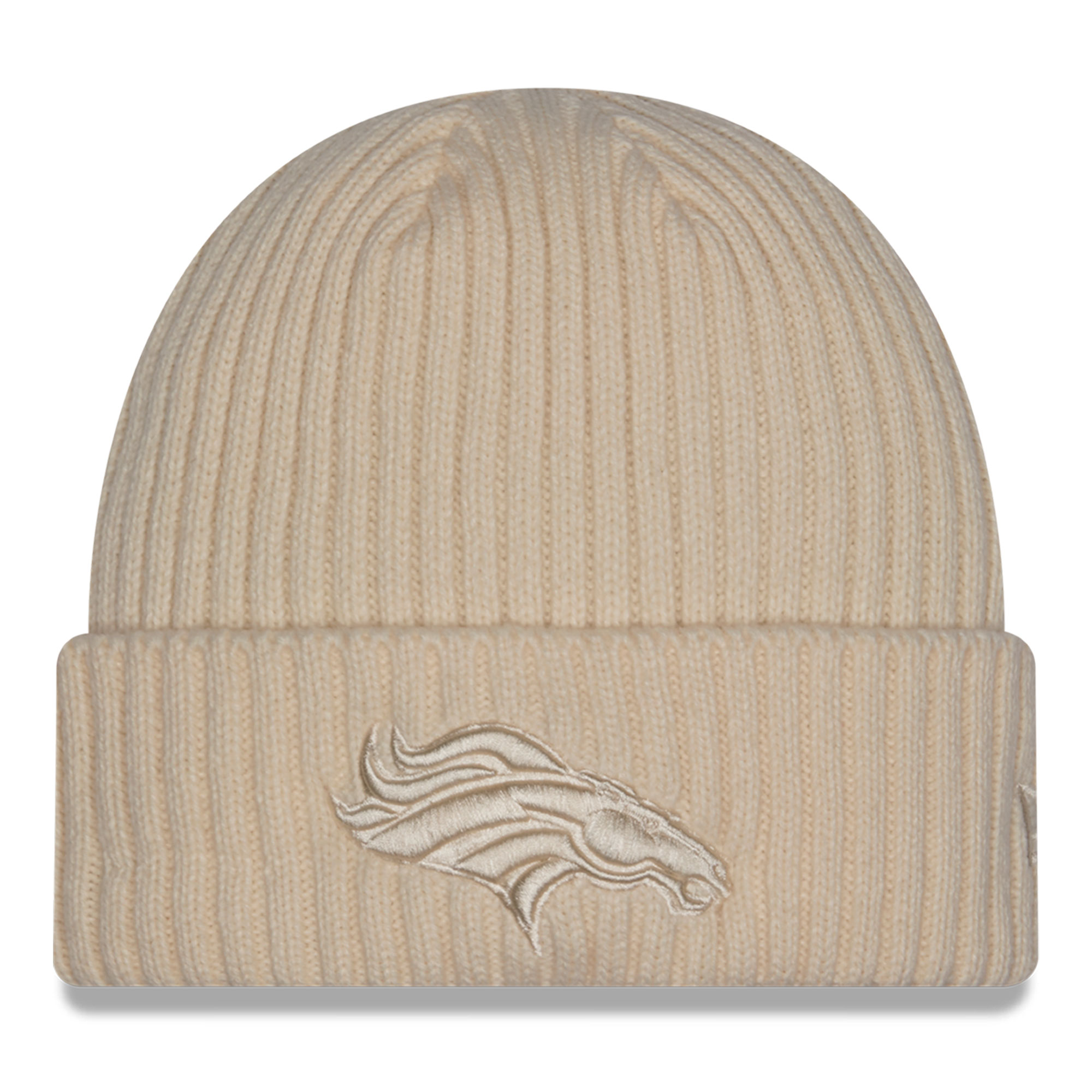 Men's New Era  Cream Denver Broncos Color Pack Cuffed Knit Hat