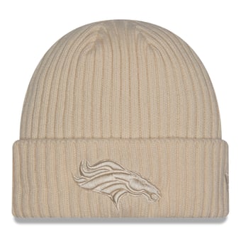Men's New Era  Cream Denver Broncos Color Pack Cuffed Knit Hat