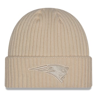 Men's New Era  Cream New England Patriots Color Pack Cuffed Knit Hat