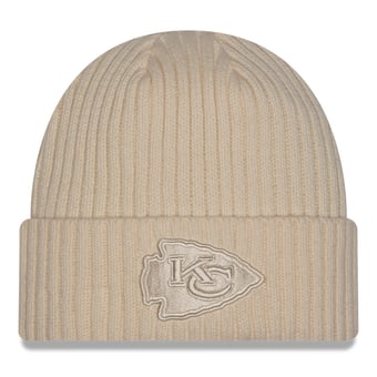 Men's New Era  Cream Kansas City Chiefs Color Pack Cuffed Knit Hat
