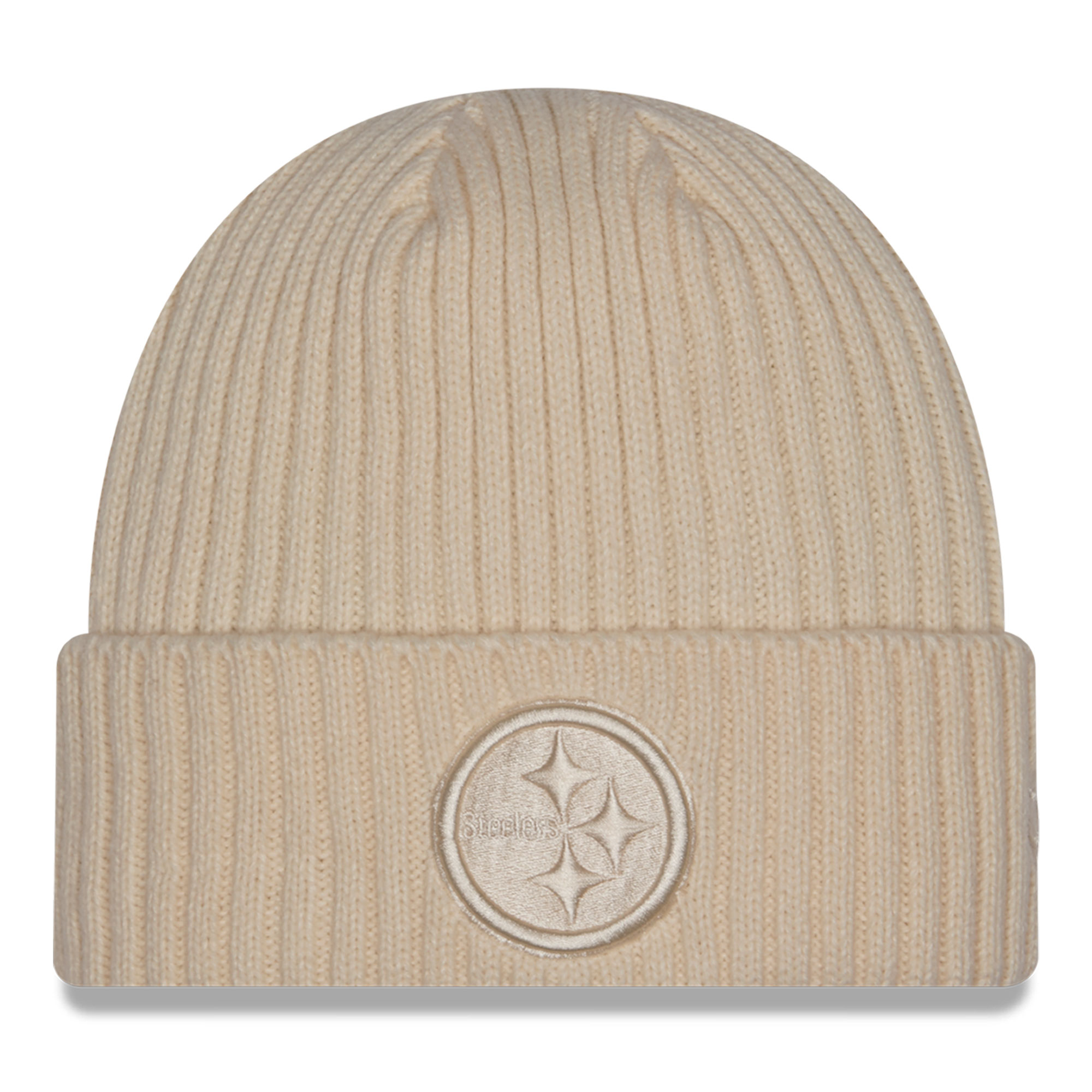 Men's New Era  Cream Pittsburgh Steelers Color Pack Cuffed Knit Hat