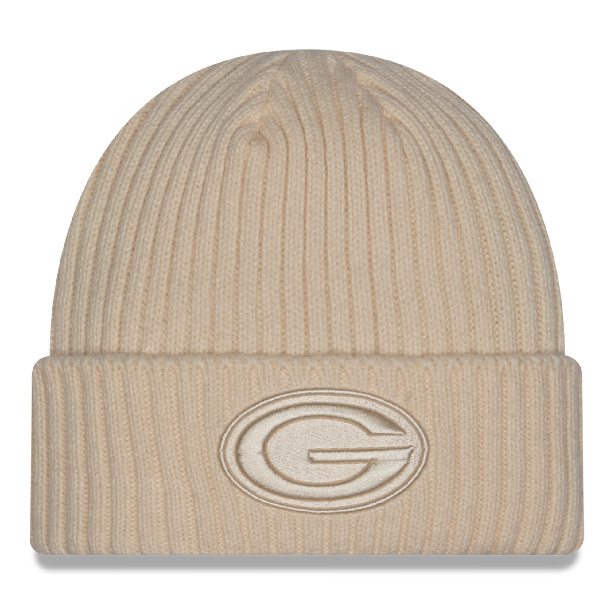 Men's New Era Cream Green Bay Packers Color Pack Cuffed Knit Hat