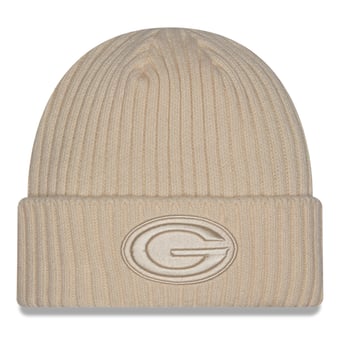 Men's New Era  Cream Green Bay Packers Color Pack Cuffed Knit Hat