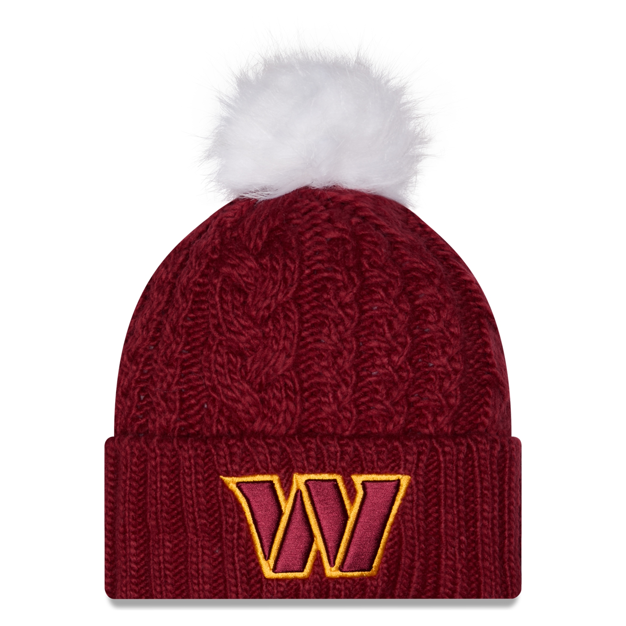 Women's New Era Burgundy Washington Commanders Single Knit Hat with Pom