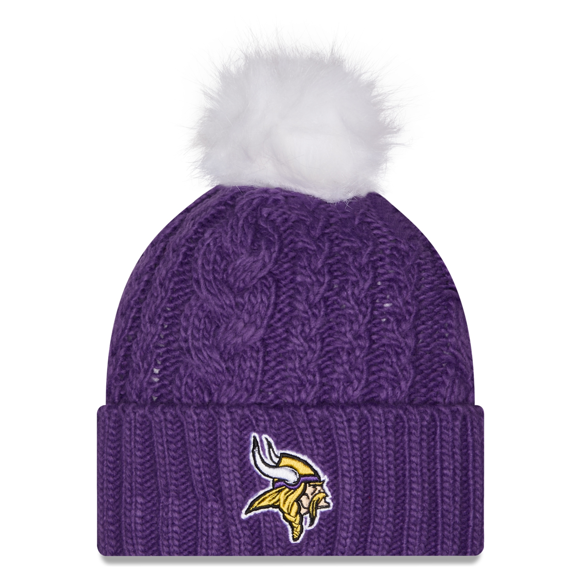 Women's New Era Purple Minnesota Vikings Single Knit Hat with Pom