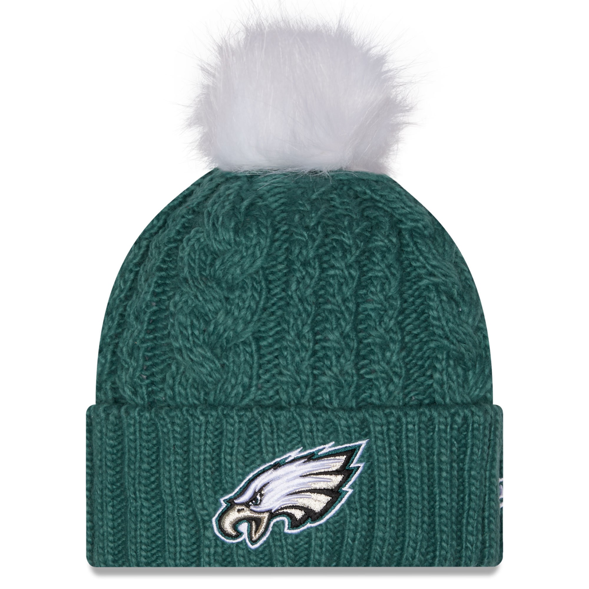 Women's New Era Midnight Green Philadelphia Eagles Single Knit Hat with Pom