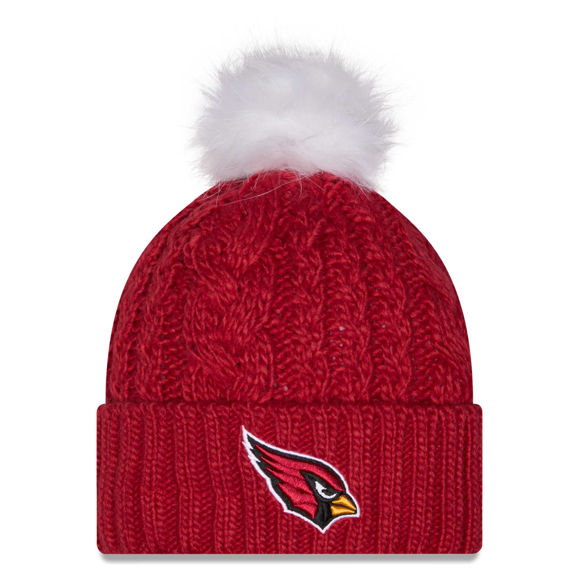 Women's New Era Cardinal Arizona Cardinals Single Knit Hat with Pom