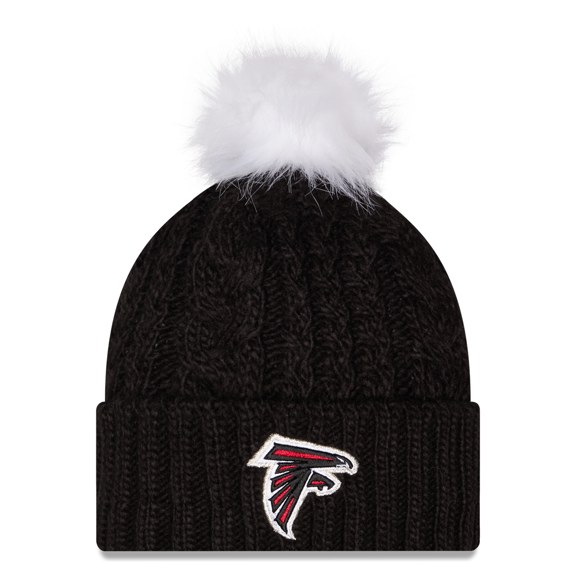 Women's New Era Black Atlanta Falcons Single Knit Hat with Pom