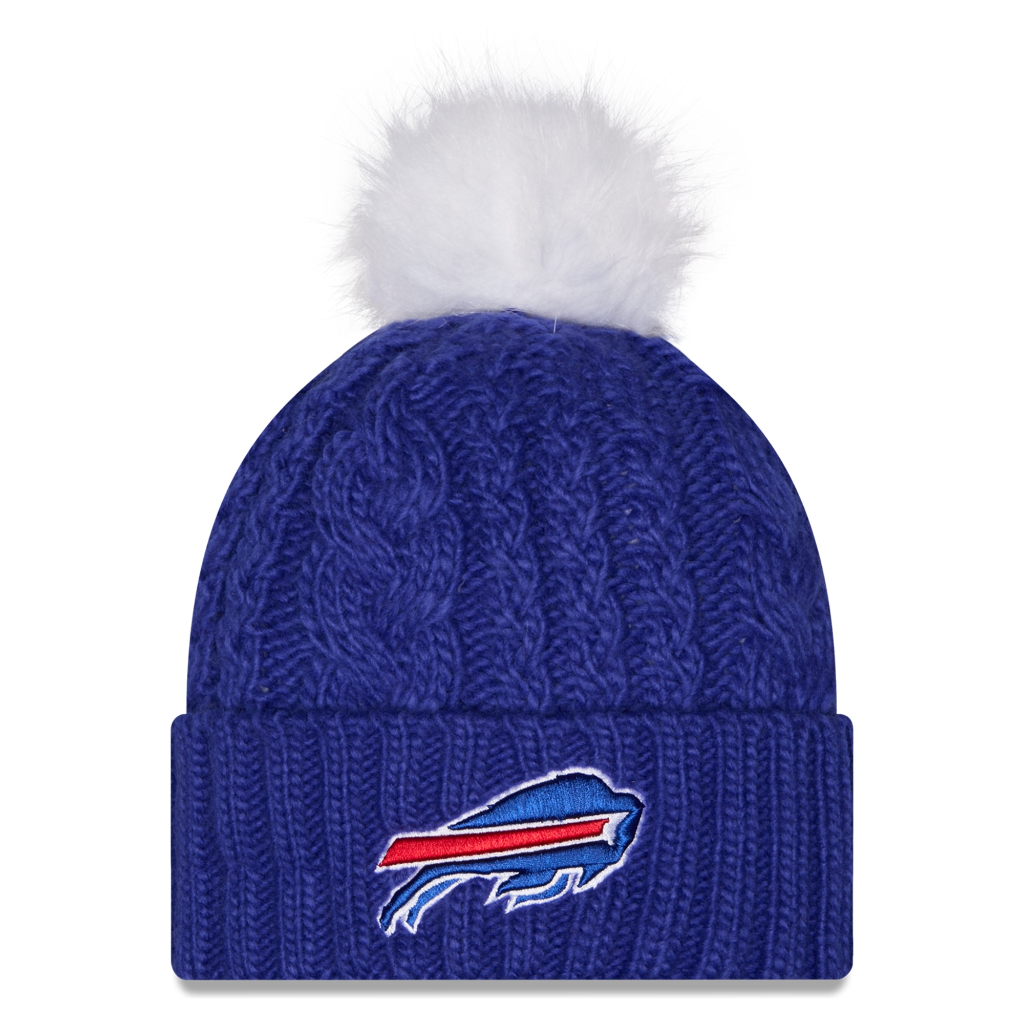 Women's New Era Royal Buffalo Bills Single Knit Hat with Pom