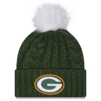 Women's New Era Green Green Bay Packers Single Knit Hat with Pom