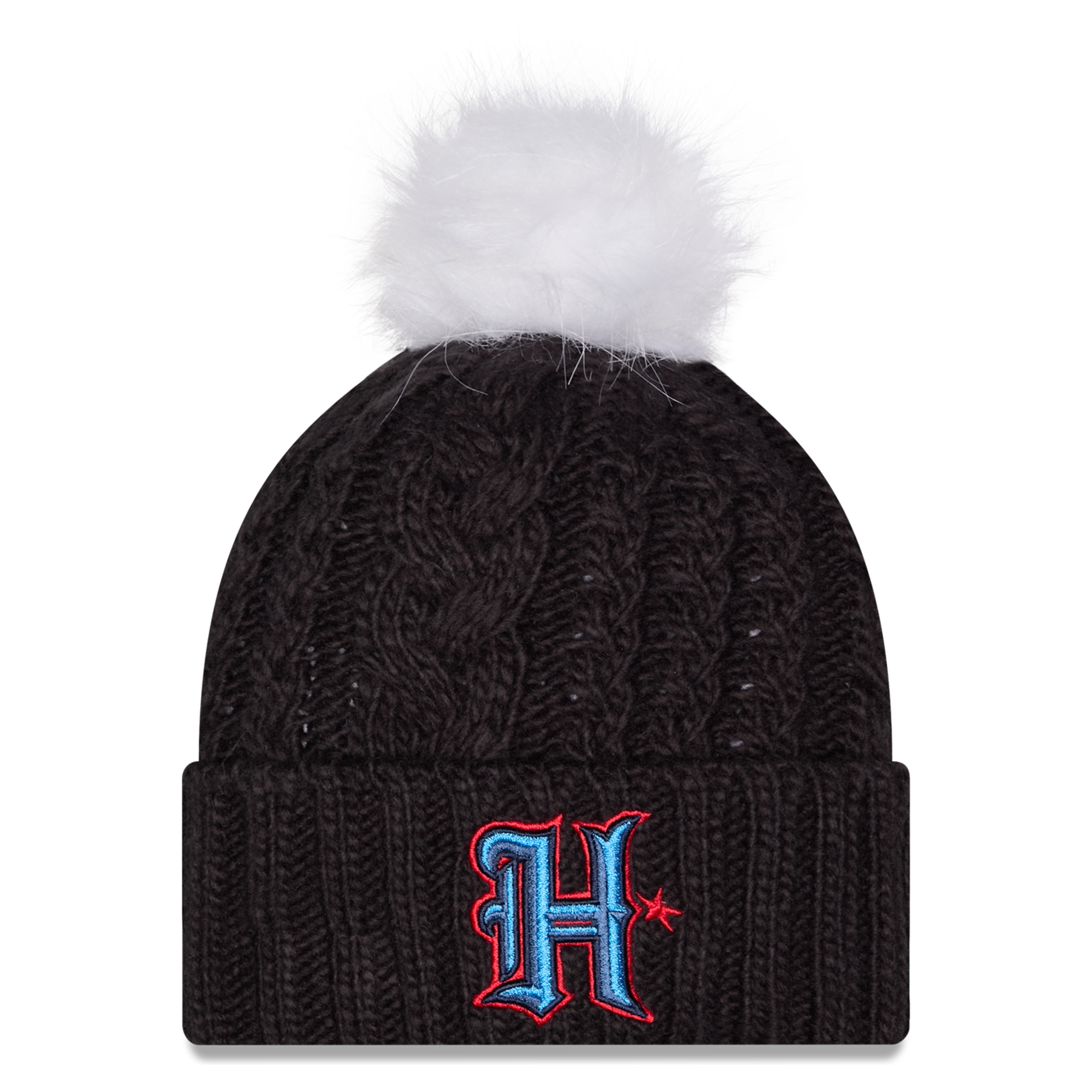 Women's New Era Navy Houston Texans Single Knit Hat with Pom
