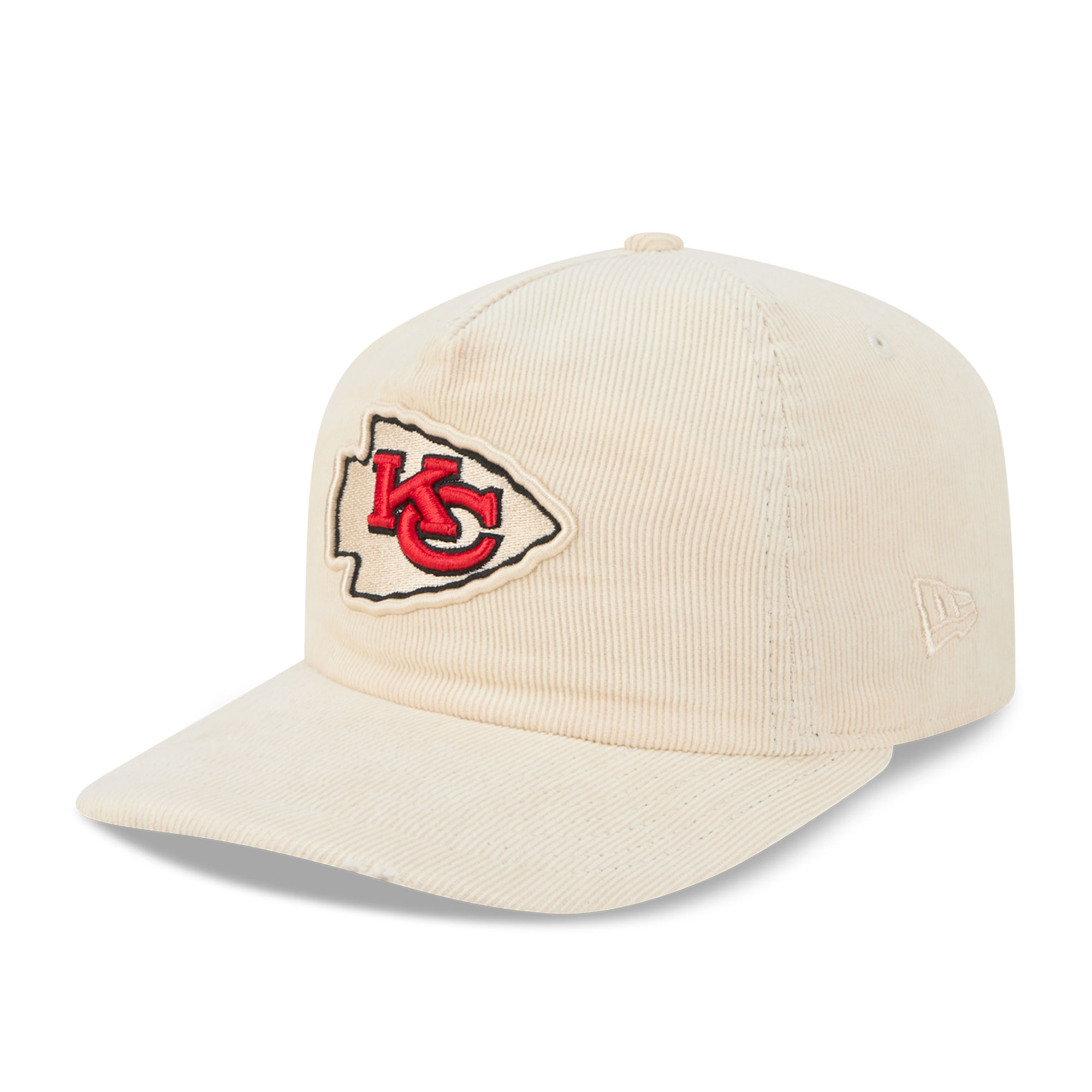 Men's New Era Cream Kansas City Chiefs Corduroy 19TWENTY Adjustable Hat