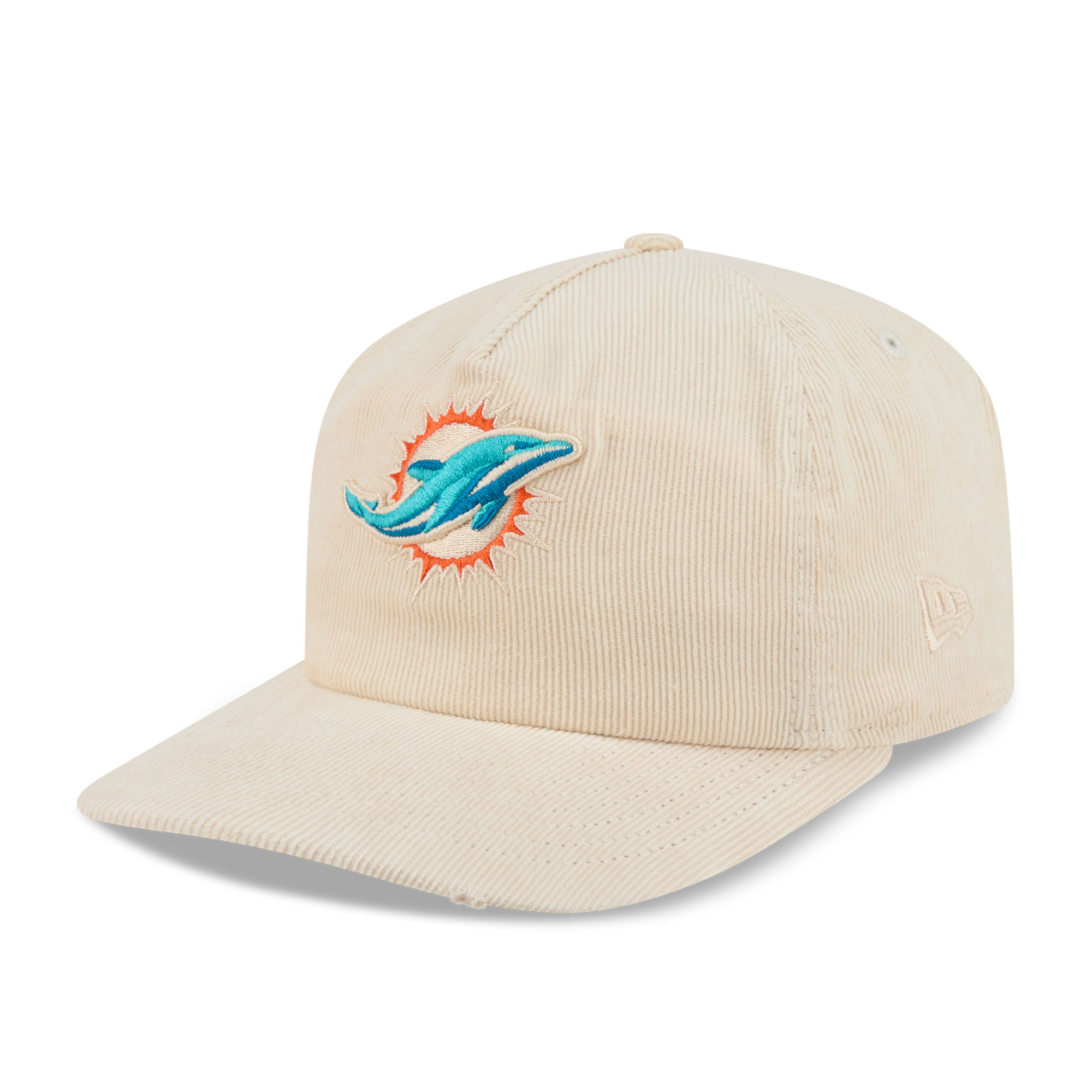 Men's New Era Cream Miami Dolphins Corduroy 19TWENTY Adjustable Hat