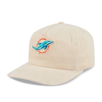 Men's New Era Cream Miami Dolphins Corduroy 19TWENTY Adjustable Hat