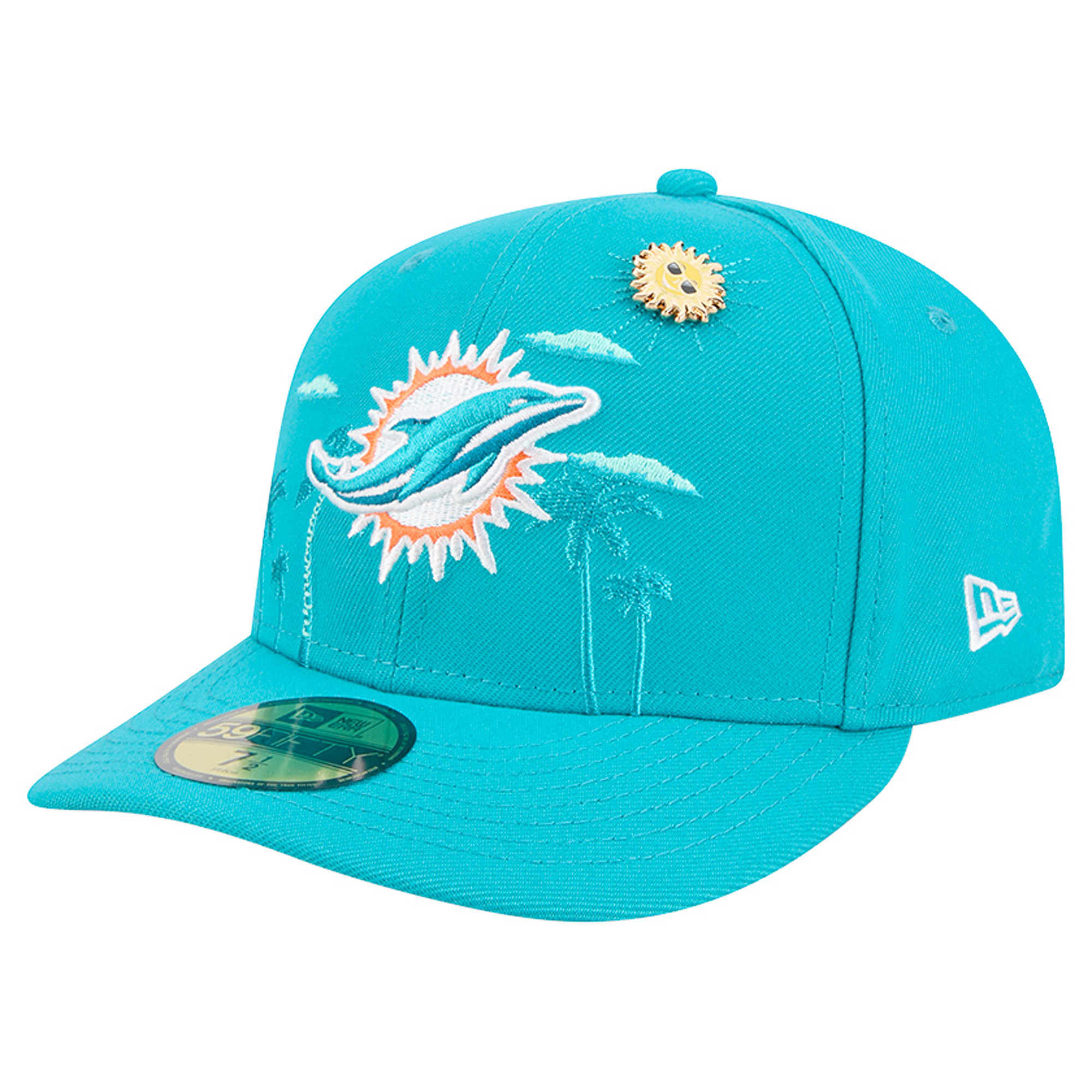 Men's New Era Aqua Miami Dolphins City Pin 59FIFTY Fitted Hat