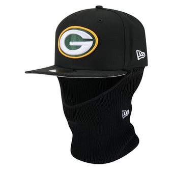 Men's New Era  Black Green Bay Packers 59FIFTY Balaclava Fitted Hat