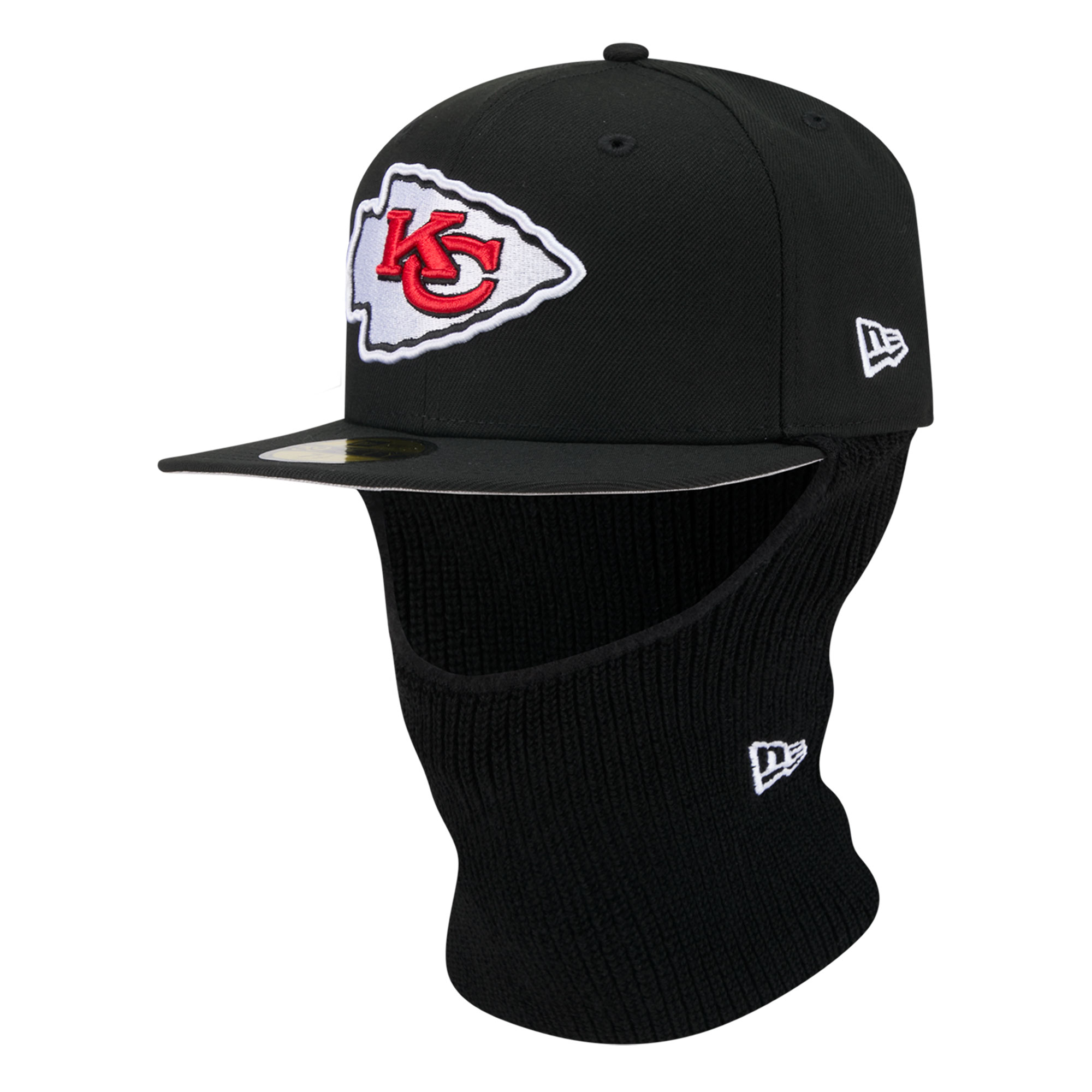 Men's New Era  Black Kansas City Chiefs 59FIFTY Balaclava Fitted Hat