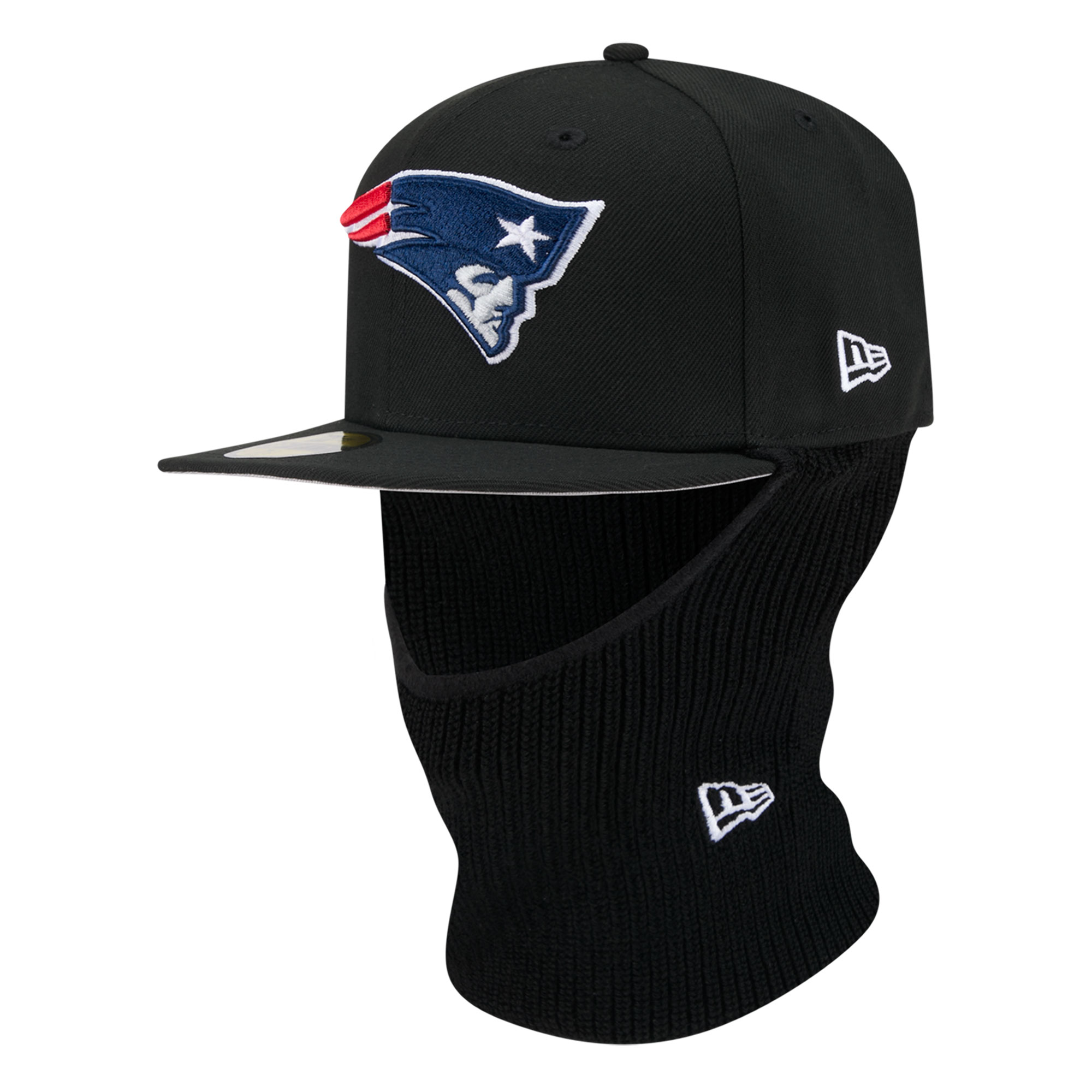 Men's New Era  Black New England Patriots 59FIFTY Balaclava Fitted Hat