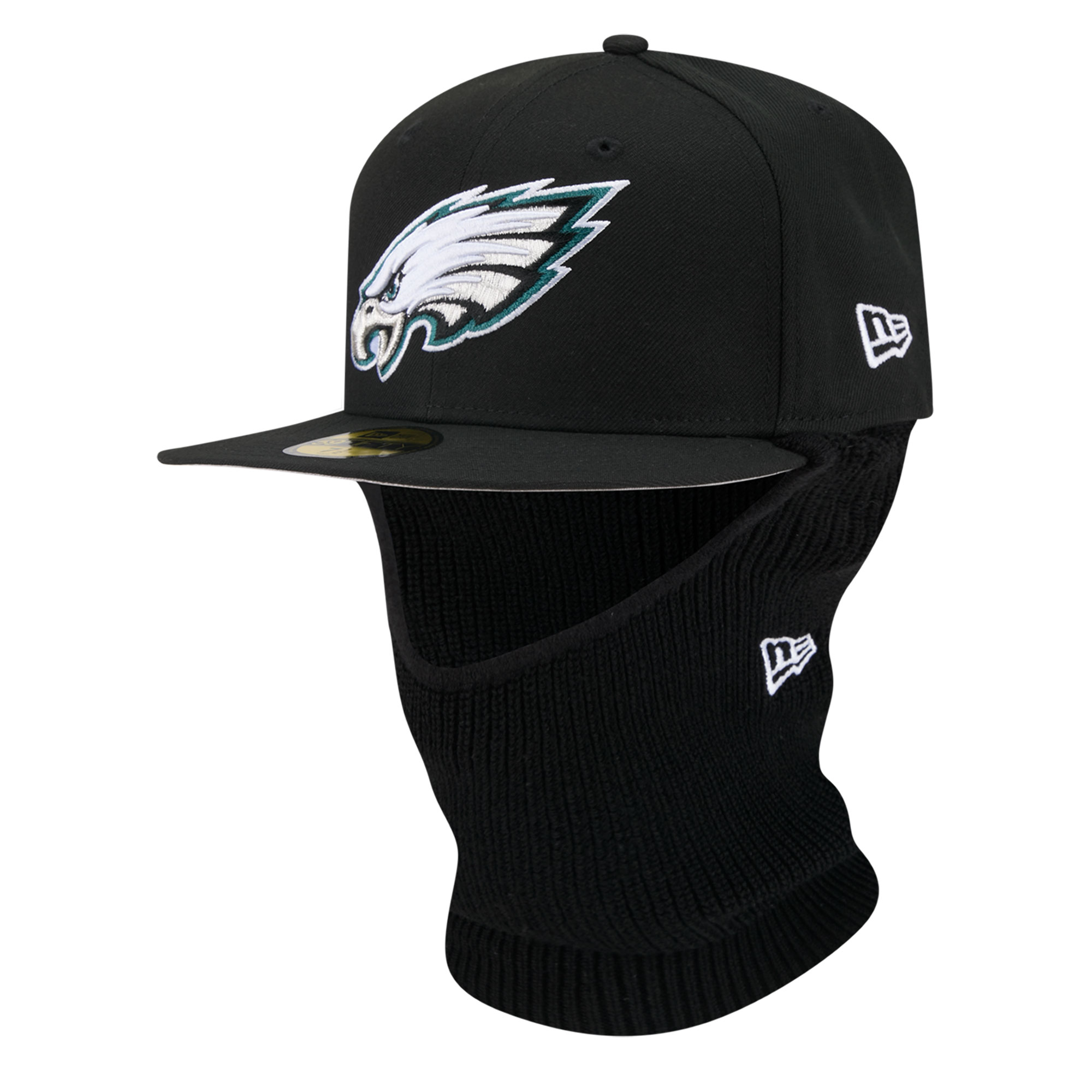 Men's New Era Black Philadelphia Eagles 59FIFTY Balaclava Fitted Hat