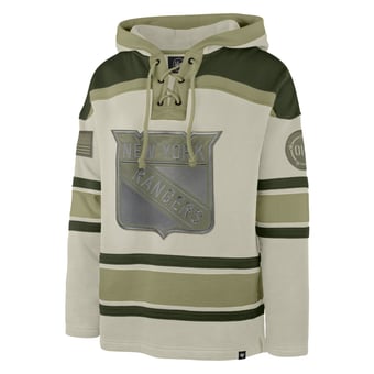 Men's '47 Beige New York Rangers OHT Military Appreciation Lacer Hoodie