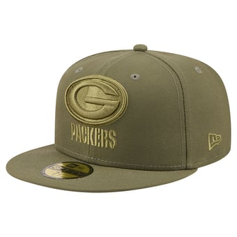 Men's New Era Olive Green Bay Packers Color Pack 59FIFTY Fitted Hat