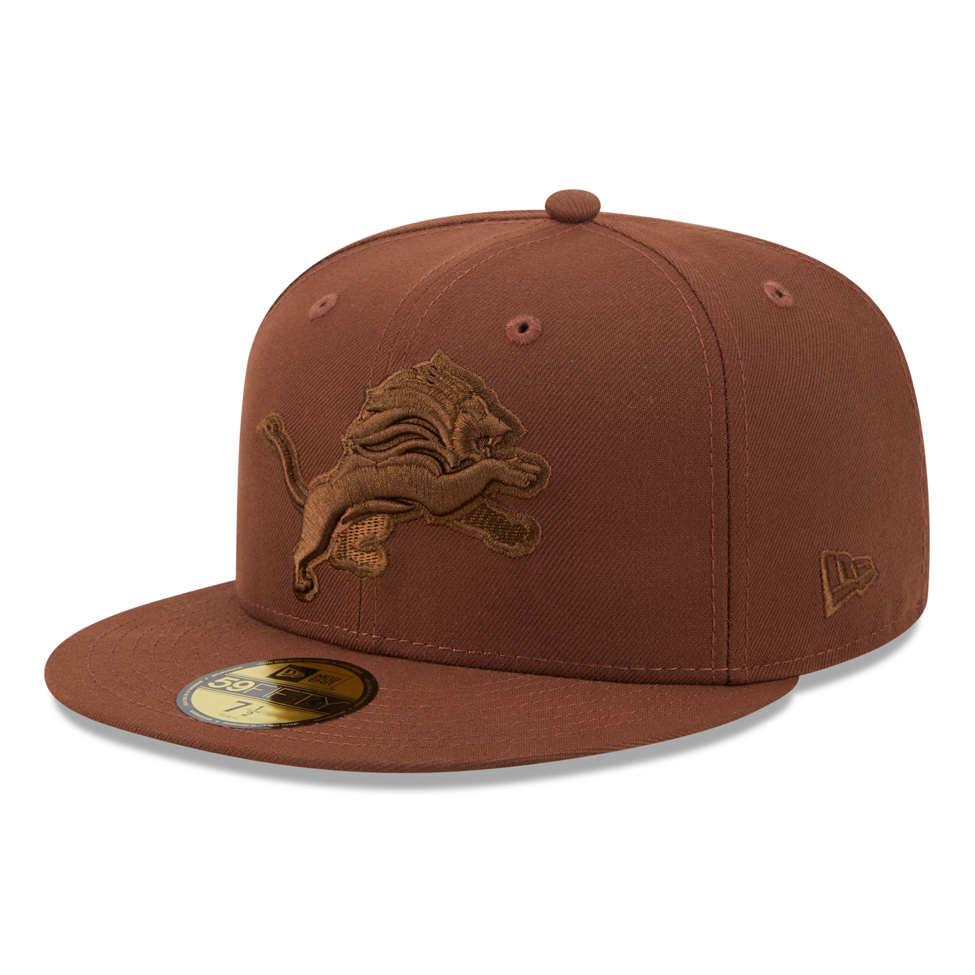 Men's New Era Brown Detroit Lions Color Pack 59FIFTY Fitted Hat