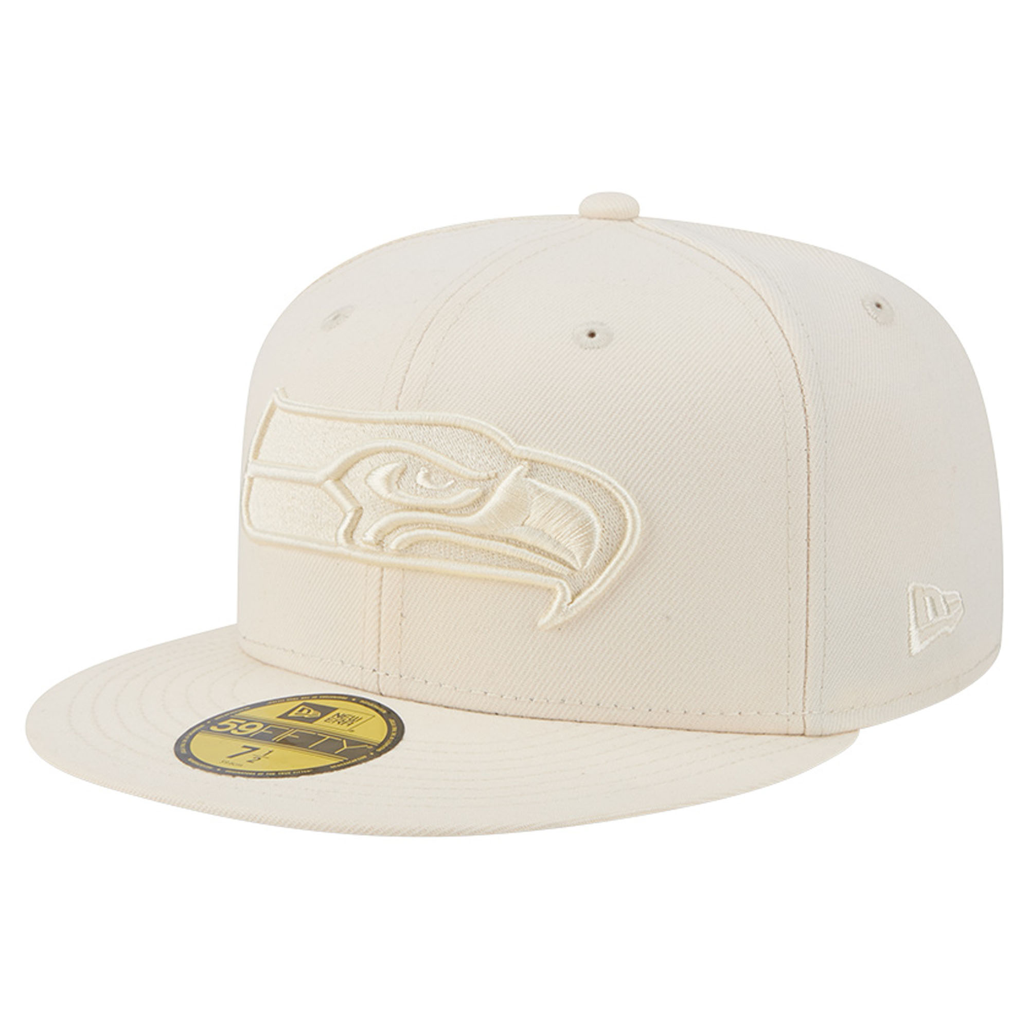Men's New Era Cream Seattle Seahawks Color Pack 59FIFTY Fitted Hat