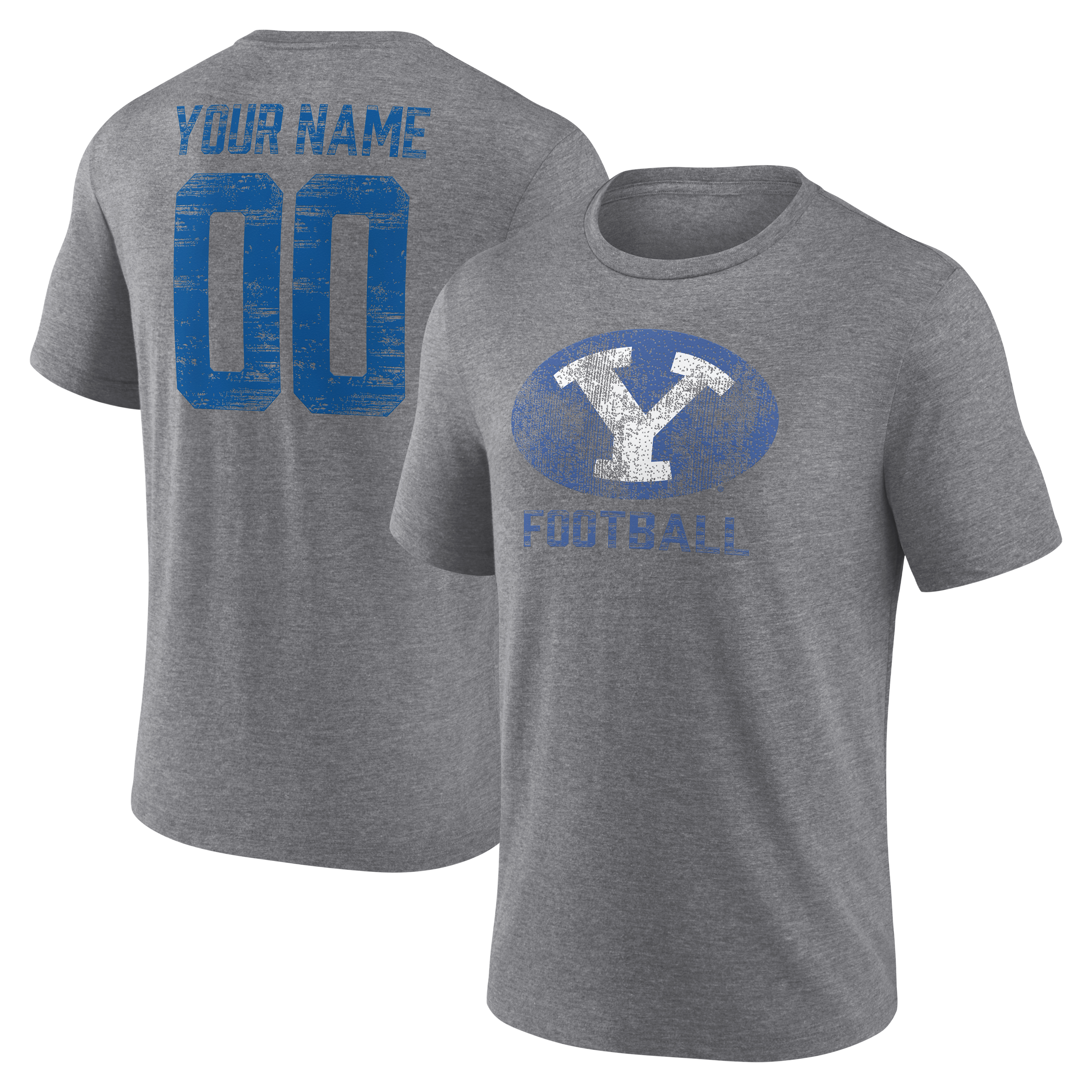 Men’s Gray BYU Cougars Personalized Heritage Any Name & Number Tri-Blend T-Shirt Men’s Gray BYU Cougars Personalized Heritage Any Name & Number Tri-Blend T-Shirt