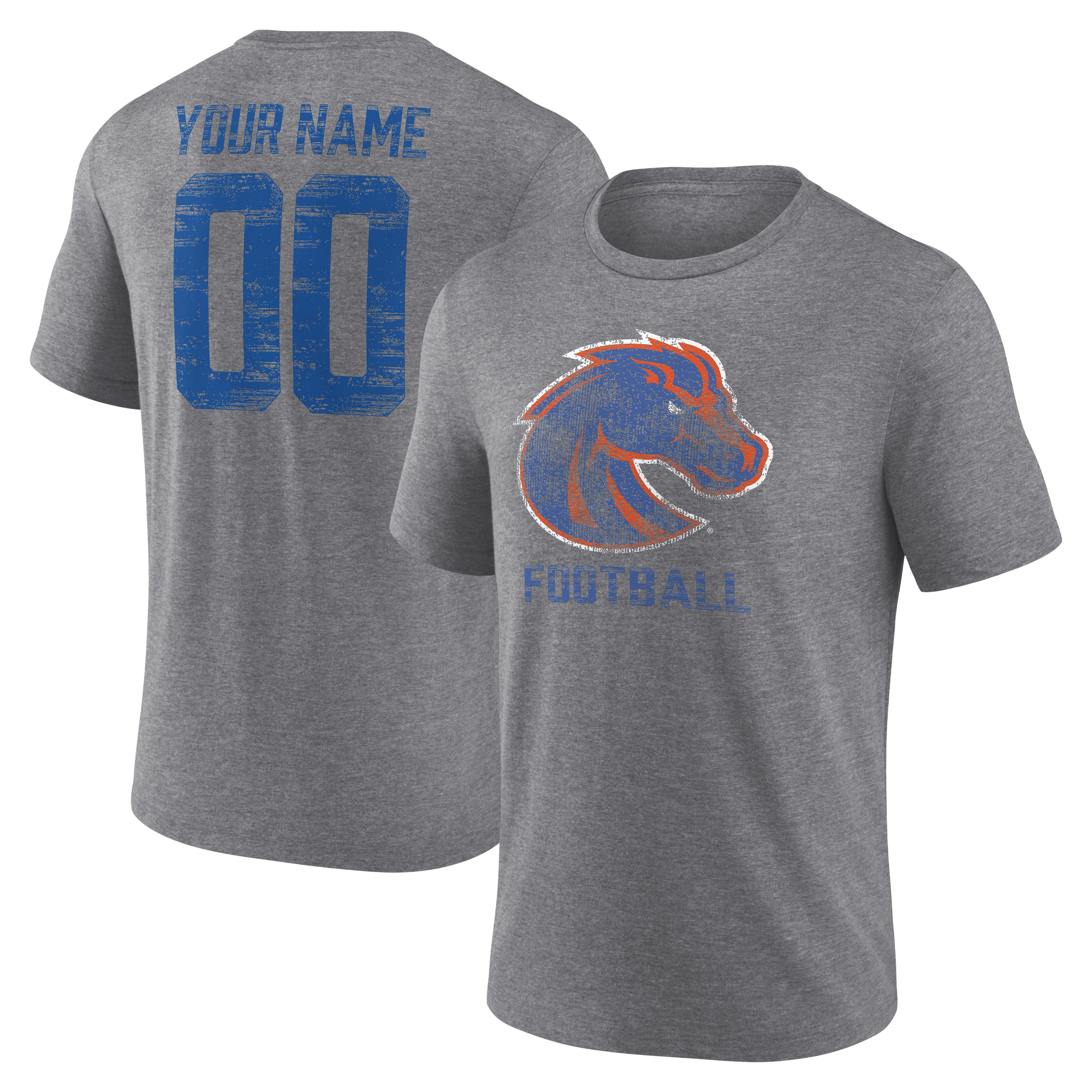 Men’s Gray Boise State Broncos Personalized Heritage Any Name & Number Tri-Blend T-Shirt Men’s Gray Boise State Broncos Personalized Heritage Any Name & Number Tri-Blend T-Shirt