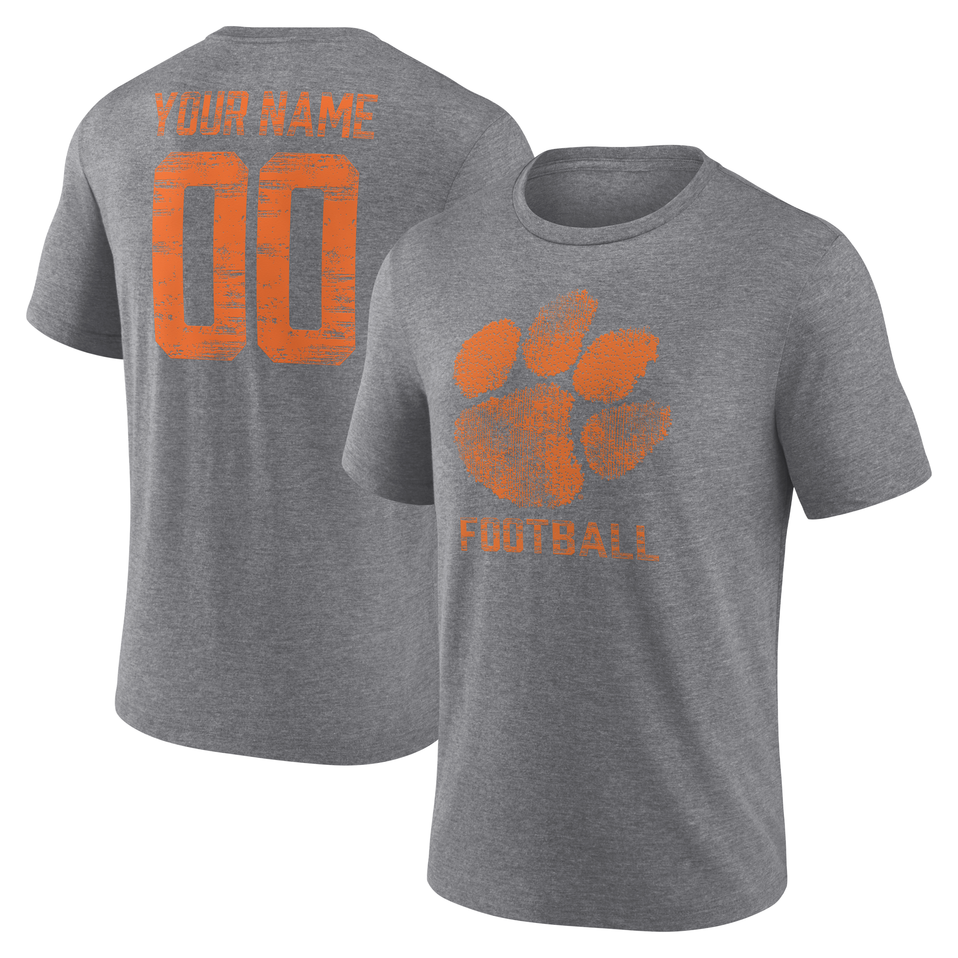 Men’s Gray Clemson Tigers Personalized Heritage Any Name & Number Tri-Blend T-Shirt Men’s Gray Clemson Tigers Personalized Heritage Any Name & Number Tri-Blend T-Shirt