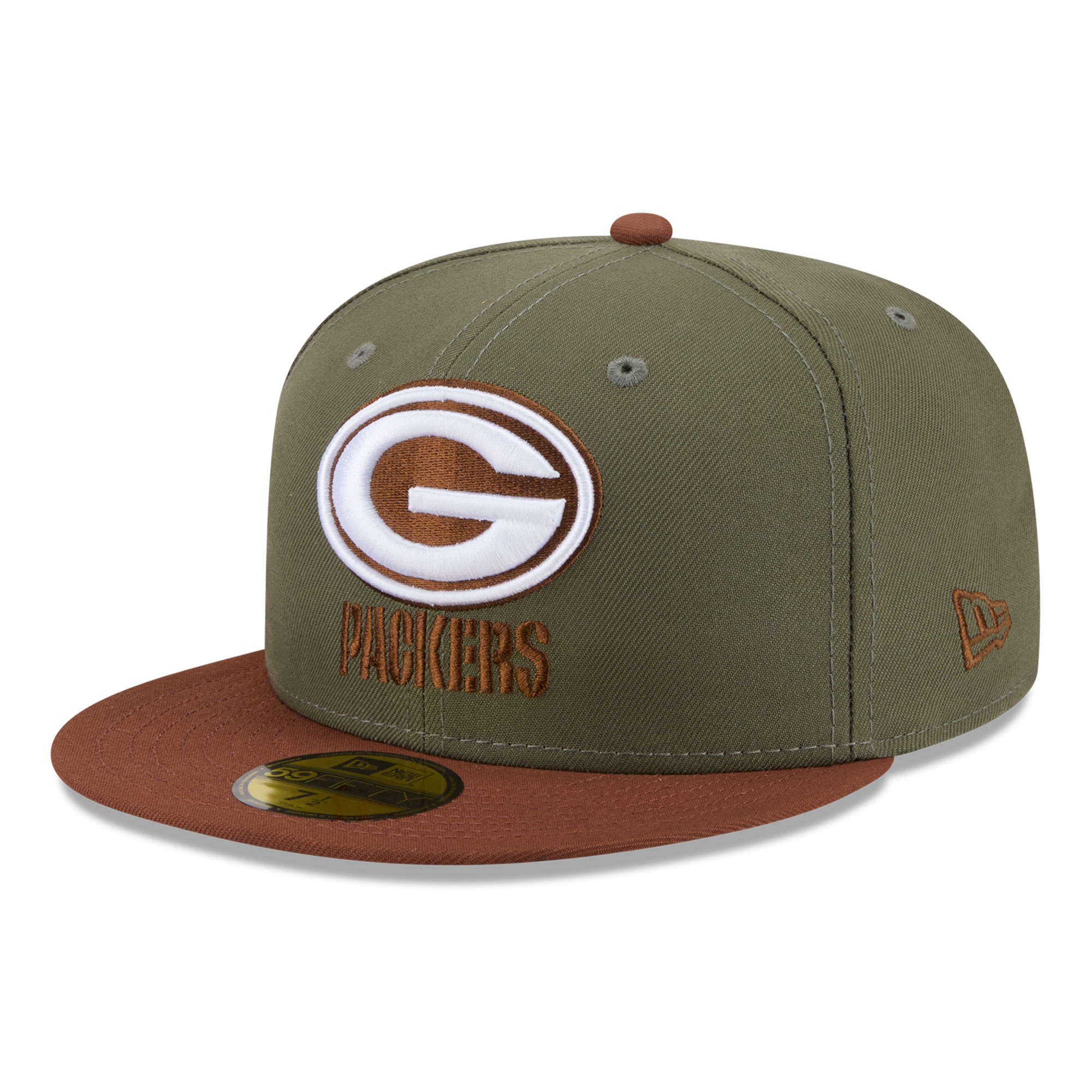 Men's New Era Olive/Brown Green Bay Packers Color Pack 59FIFTY Fitted Hat
