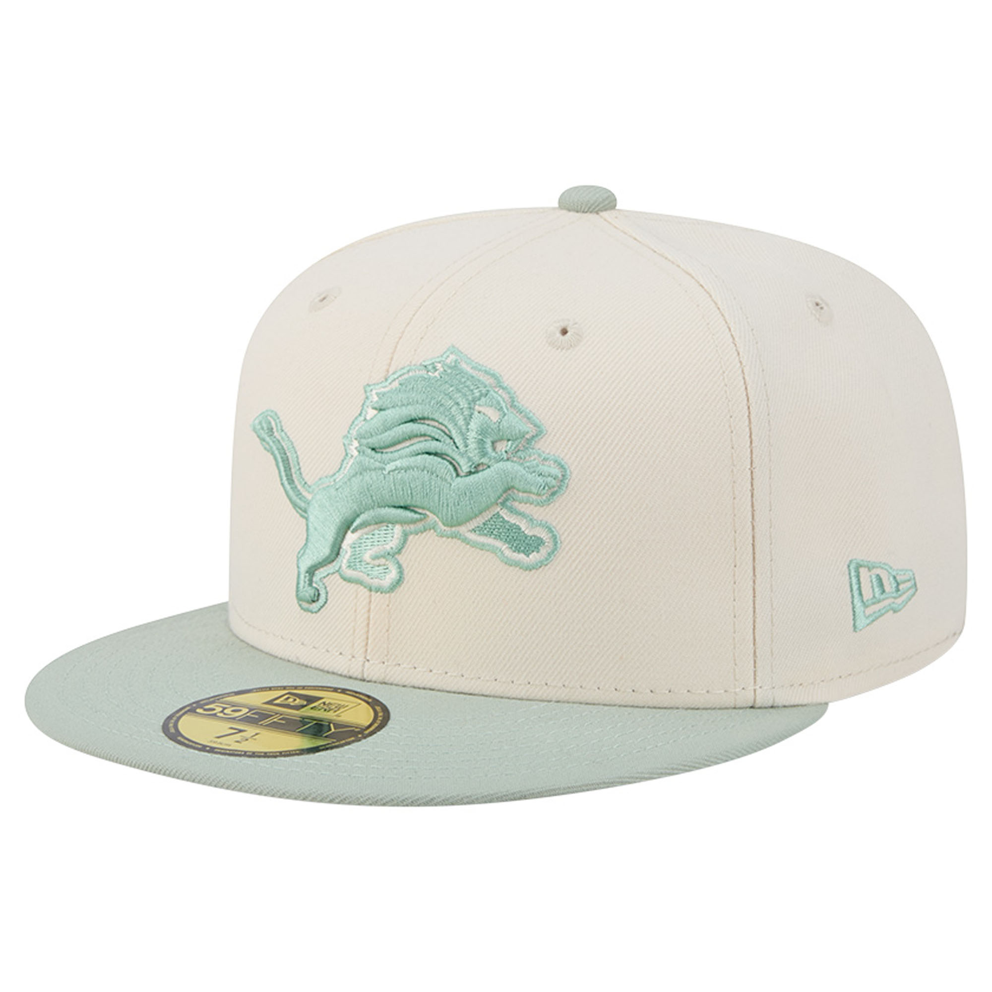 Men's New Era Cream/Light Green Detroit Lions Color Pack 59FIFTY Fitted Hat