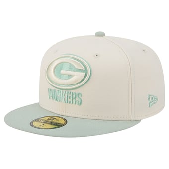Men's New Era Cream/Light Green Green Bay Packers Color Pack 59FIFTY Fitted Hat