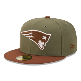Men's New Era Olive/Brown New England Patriots Color Pack 59FIFTY Fitted Hat