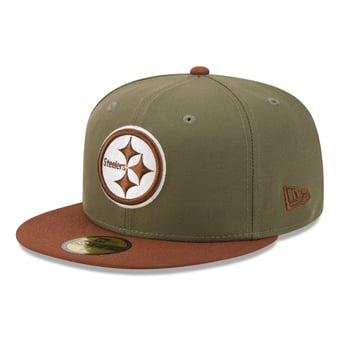 Men's New Era Olive/Brown Pittsburgh Steelers Color Pack 59FIFTY Fitted Hat