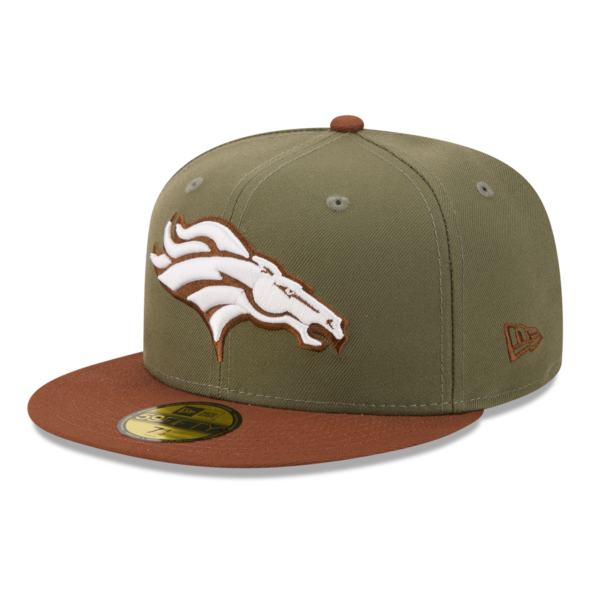 Men's New Era Olive/Brown Denver Broncos Color Pack 59FIFTY Fitted Hat
