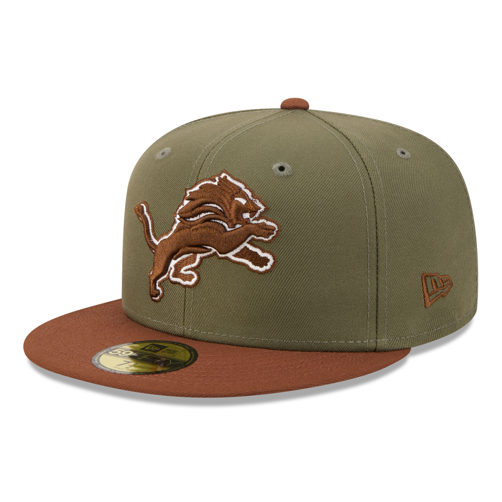 Men's New Era Olive/Brown Detroit Lions Color Pack 59FIFTY Fitted Hat