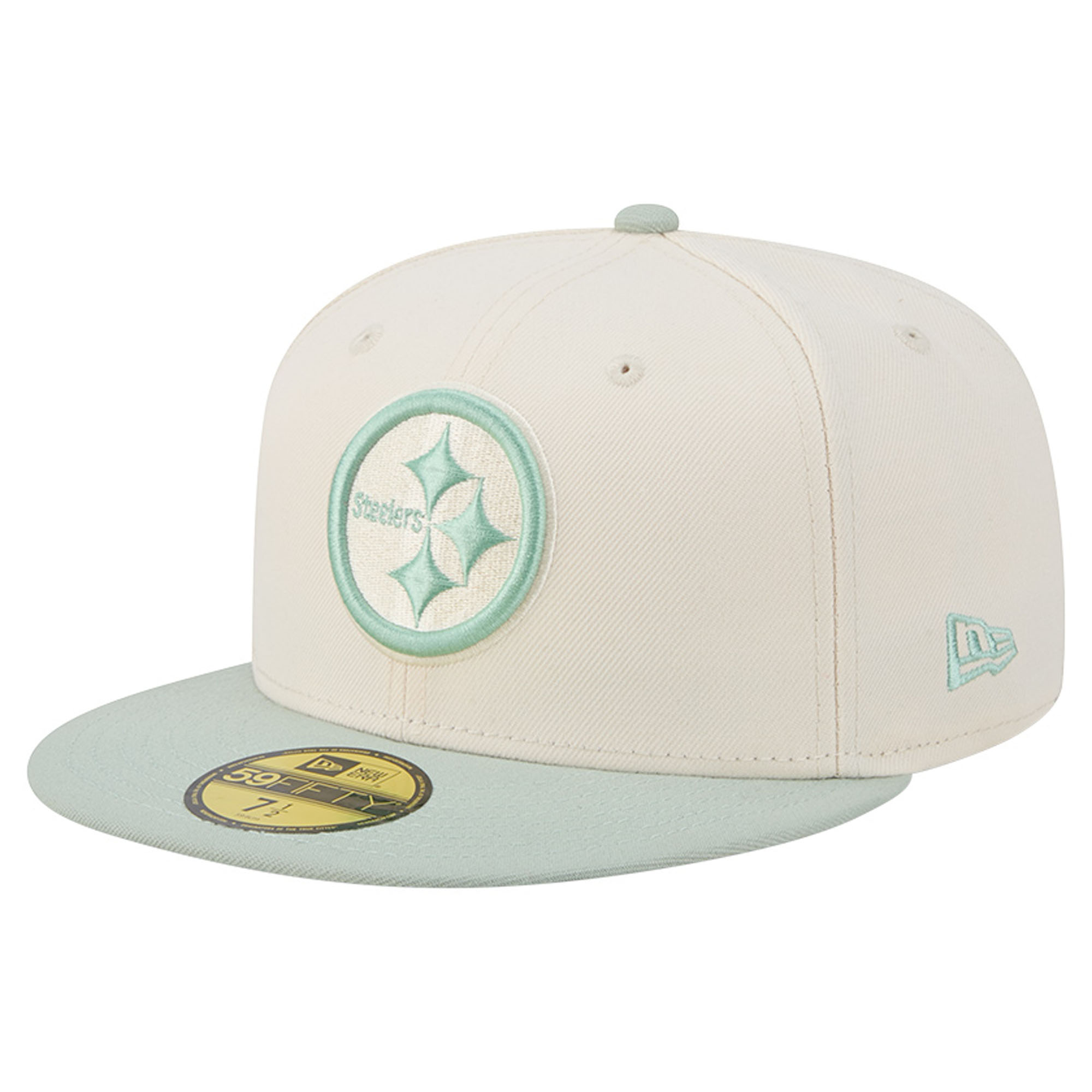 Men's New Era Cream/Light Green Pittsburgh Steelers Color Pack 59FIFTY Fitted Hat