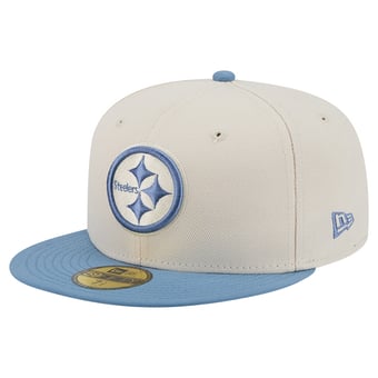 Men's New Era Cream/Blue Pittsburgh Steelers Color Pack 59FIFTY Fitted Hat