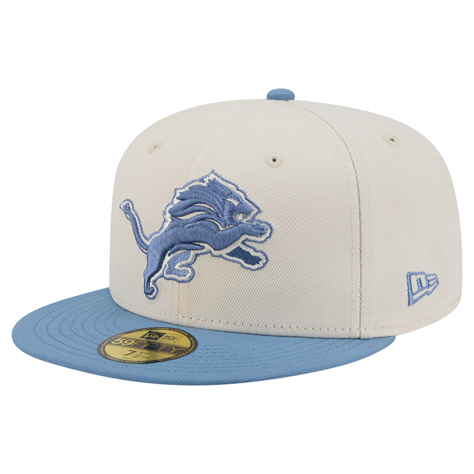 Men's New Era Cream/Blue Detroit Lions Color Pack 59FIFTY Fitted Hat