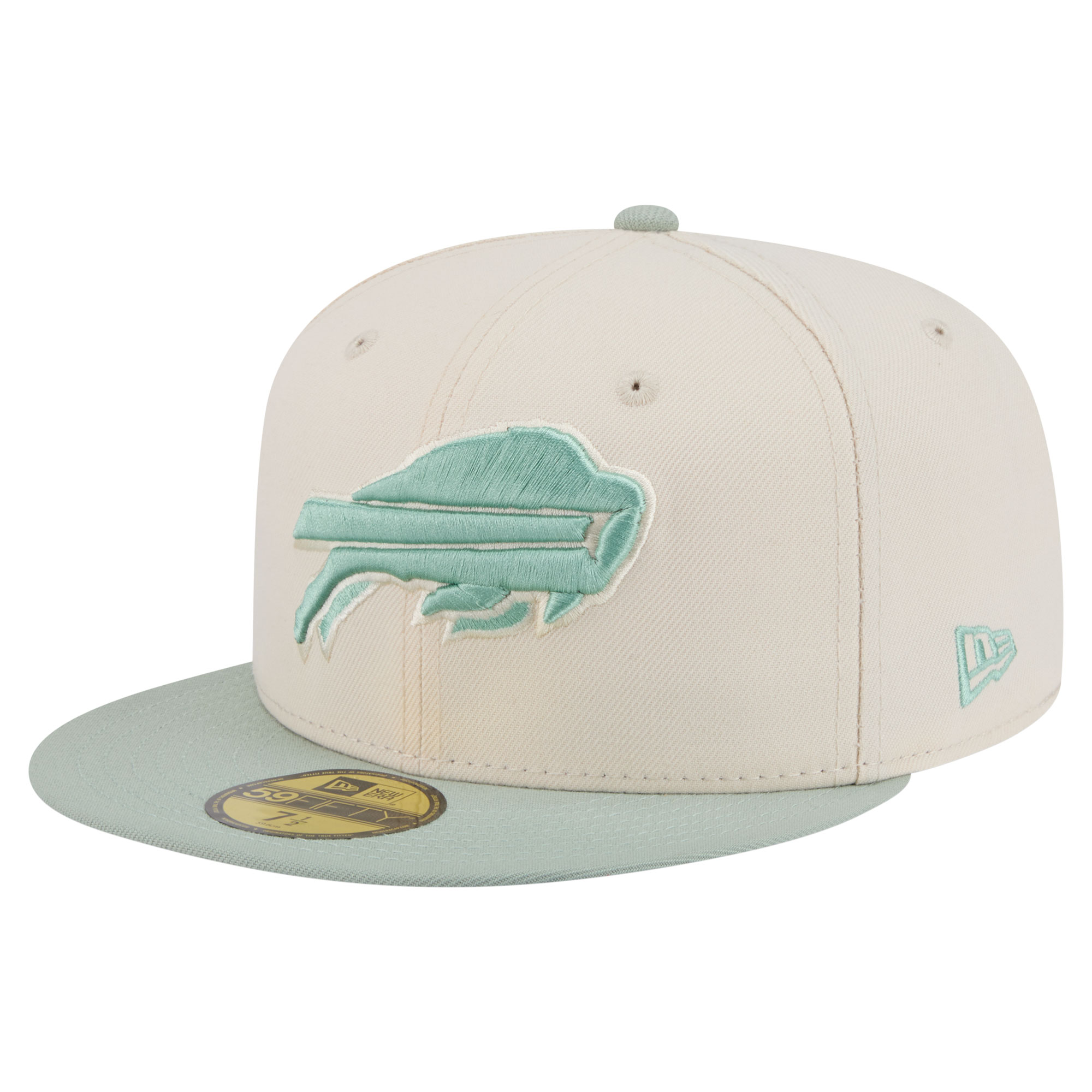 Men's New Era Cream/Light Green Buffalo Bills Color Pack 59FIFTY Fitted Hat